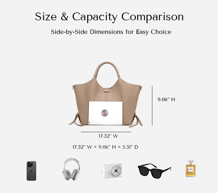 NewBella Shelly Collection 2 PCS Set Top Handle Bag- PU leather with large capacity tote bag, casual daily use solid color Beige Luxury,FallFreshness