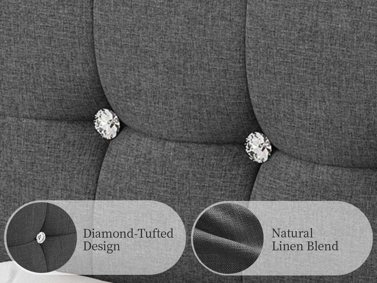 SIBEDS Queen Upholstered Bed Frame with LED Bookcase Headboard, Drawers, Charging Ports, and Tufted Wingback Design for Bedroom,White/Black/Cream/Gray