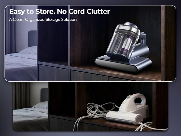 Teant Upgrade Cordless Mattress Vacuum with 18kPa Ultra-Deep Suction, 2-Speed Bed Vacuum with 33000 RPM/Min Roller Brush, 253.7nm UV-C Light & LED Display, HEPA, 149℉ Heat, Aroma & Anion for Bed Sofa