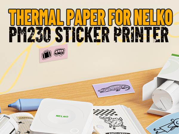 Genuine Thermal Printer Stickers for PM230 Photo Printer, 54mmx3.5m Mini Printer Paper for Photos, Note, 3 Rolls(No Printer)