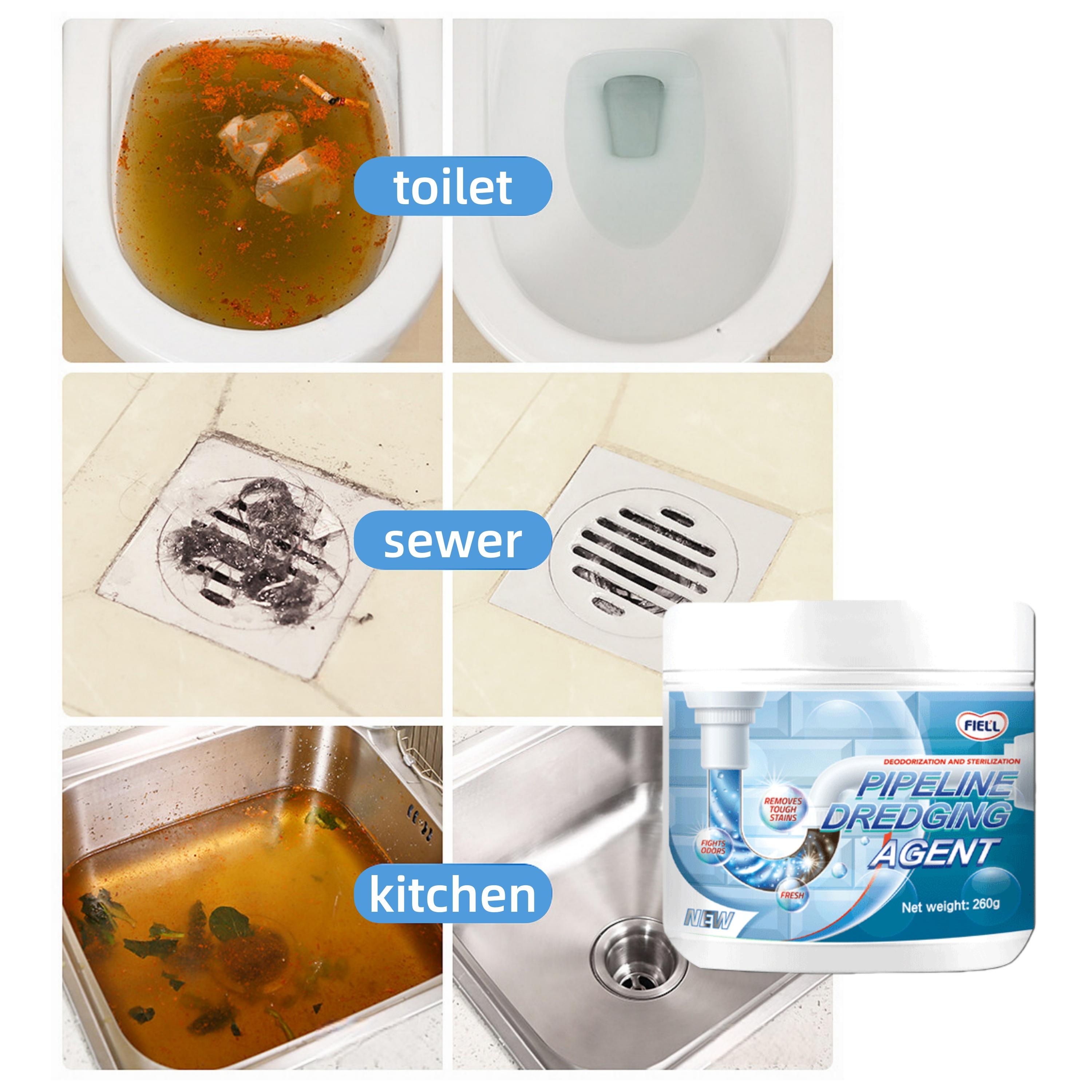 Pipeline Dredging Agent - Safe Unclogging Odor Removal No Residue Drain Cleaner Protects Pipes Efficiently Unclogs Ducts