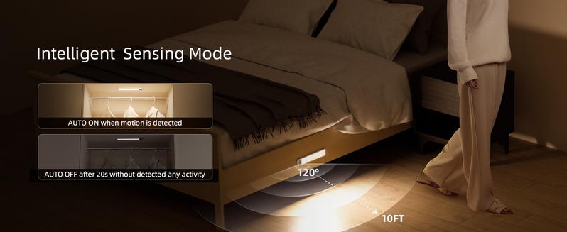 EZVALO Under Cabinet Lights, Warm Light, Wireless, Rechargeable Motion Sensor Light, Dimmable. Black Friday, Christmas Gift, home decor #springtok Lighting Modes Adjustable