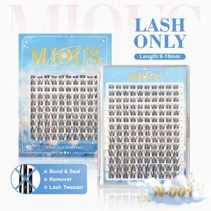 Mious [New N-001 Box] DIY Lash Clusters Volume Lash Waterproof Long-Lasting Eyelashes Volume Lash with Eyelash Glue Beginner-Friendly Individual Lashes Makeup for Girls Cosmetic Lash Clusters