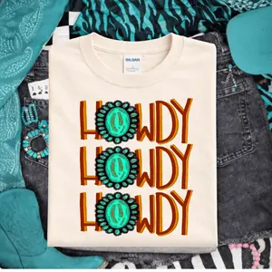 Howdy Turquoise Graphic Tee