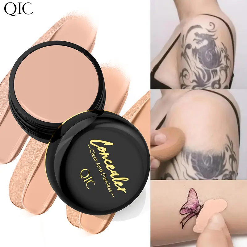 Full Coverage Concealer Balm, Lightweight Matte Finish Cream for Face & Eyes, Covers Tattoos, Scars & Spots, Waterproof Moisturizing Makeup for All Skin Types.Halloween, Christmas gifts