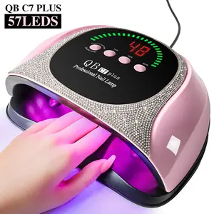 Professional UV LED Nail Lamp, Nail Dryer for Gel Polish, 4 Timers UV Nail Lamp Professional Nail Light, 57Pcs Lamp Beads and Automatic Sensor（Blue, Pink, White）
