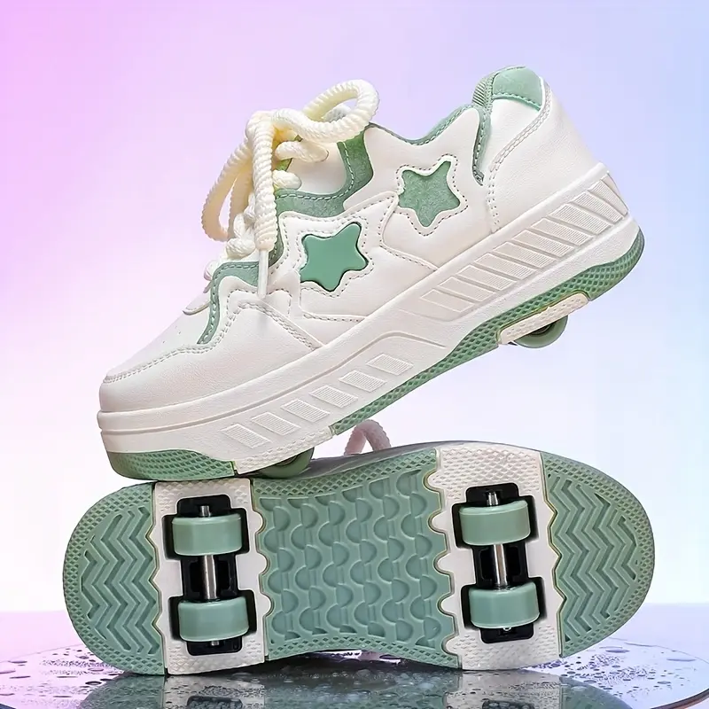 Fashion Limited Edition Star Rampage Shoes, Skateboarding Sneakers for Teens Streetwear with Adjustable Wheels, Skating Shoes, Rollerskate Shoes, Roller Skates Shoes, Roller Skating Shoes, Outdoor Sports Footwear, Stylish Streetwear Shoes,