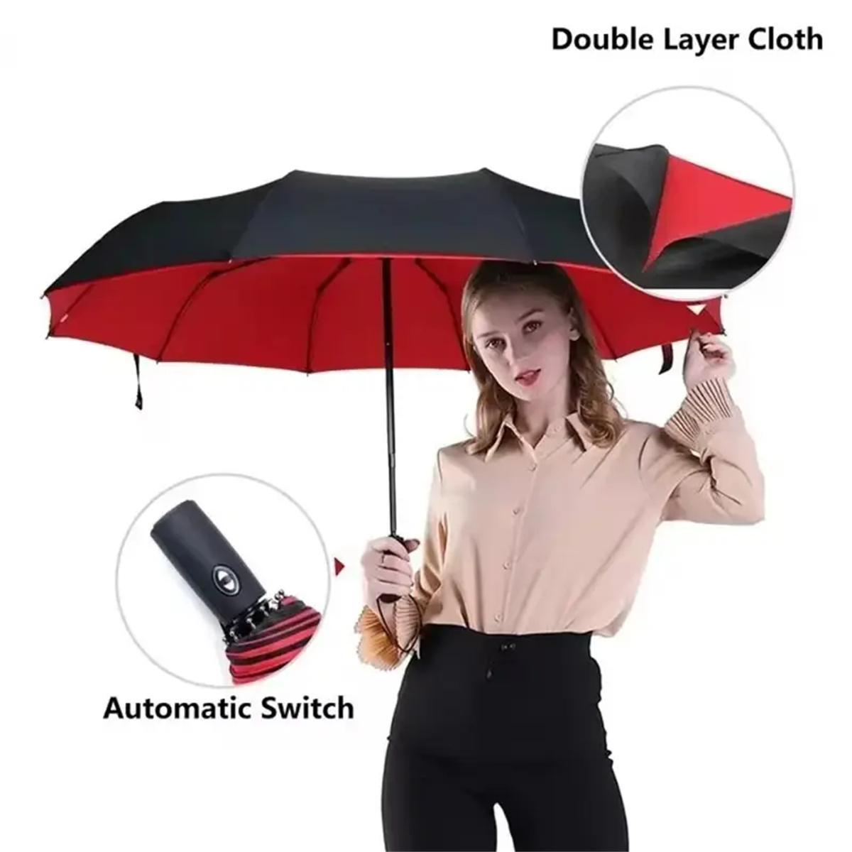 Double Layer Umbrella Fully Automatic Rain Windproof Automatic Folding Umbrellas Men Women Sun Protection And UV Umbrella