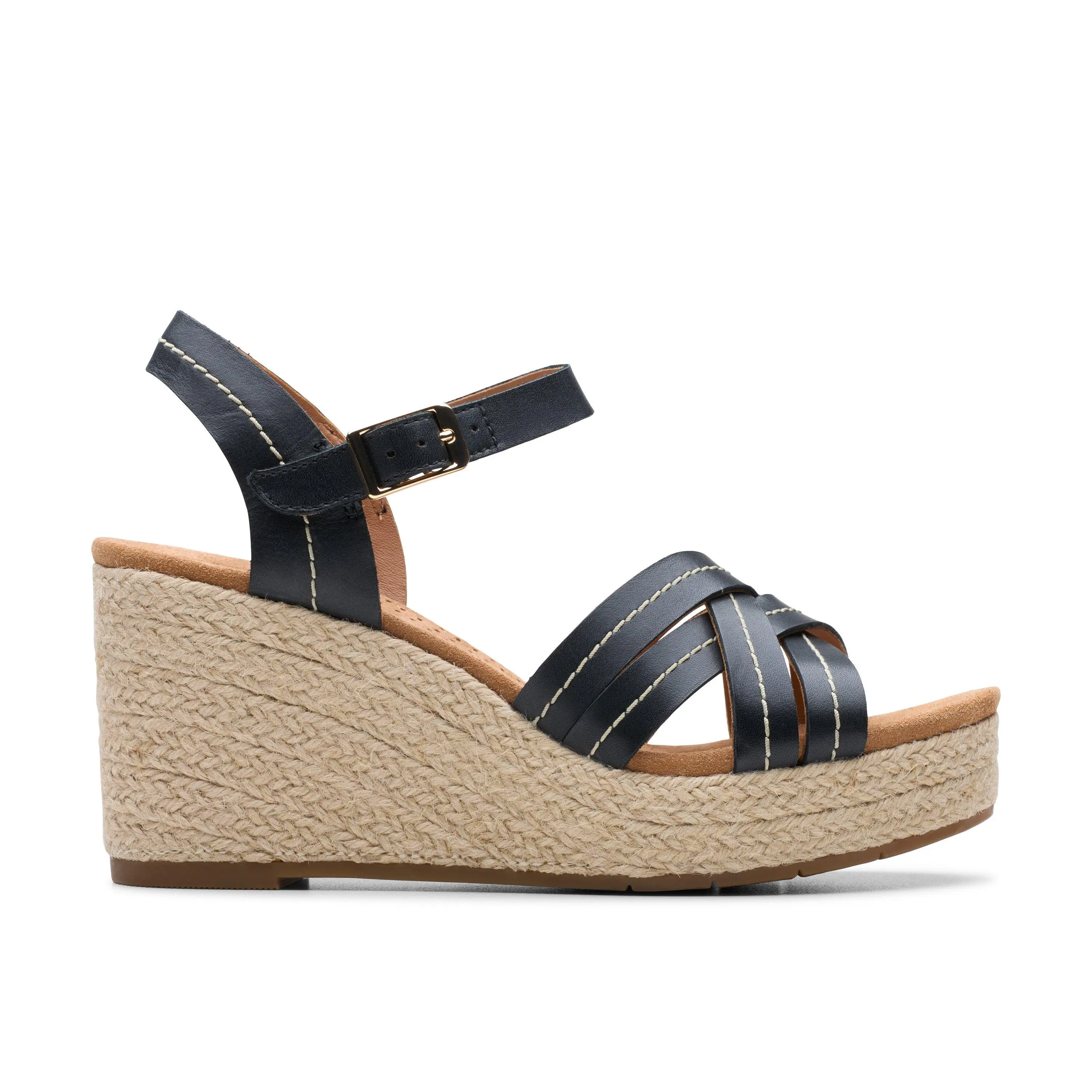 Clarks Womens Sabina Strap Wedge Sandals