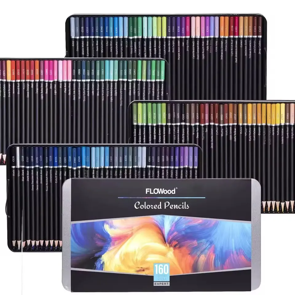Colored Pencils,160 Artist Colored Pencils Set for Adult Coloring Books, Soft Core, Art Drawing Pencils with Tin Box for Sketching Shading Blending Crafting
