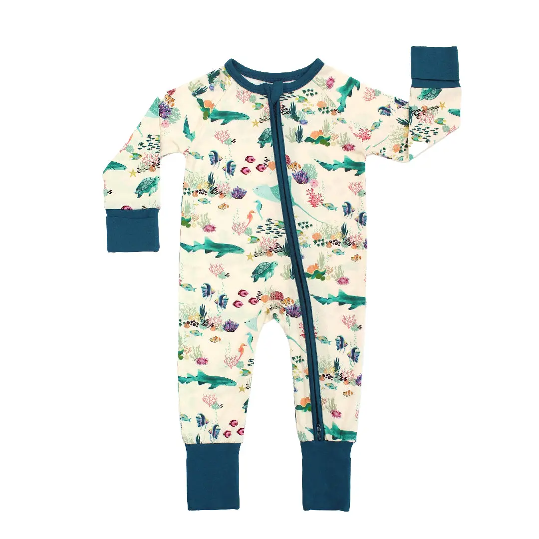 Coral Reef Bamboo Convertible Baby Pajama
