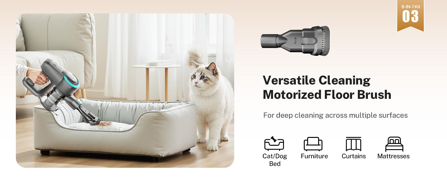 [FebFaves] Devoac Cordless Vacuum Cleaner, 8-in-1 Rechargeable Stick Vacuum, 40mins Runtime, Powerful Suction, Lightweight, Versatile for Hardwood Floors, Car, Carpets, Pet Hair - Home Cleaning Tool