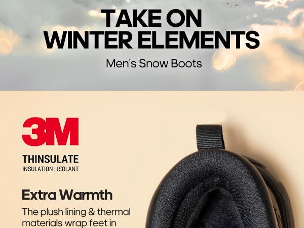 NORTIV 8 Mens Hiking Winter Shoes and Snow Boots Insulated Waterproof Outdoor Boots with EVA Cushioned Midsole Rubber Outsole & Shock Absorption Tread for All Seasons Trekking Camping Shoes