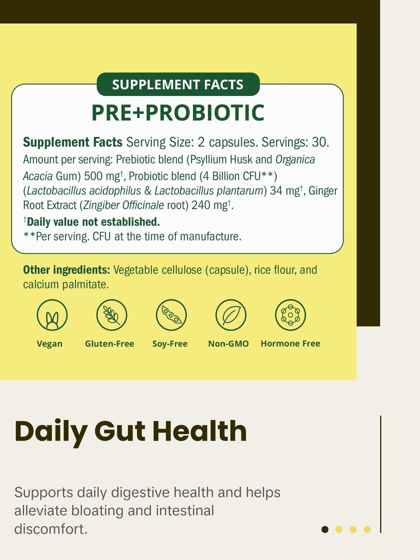 Semaine Super Powered Prebiotic + Probiotic for Women, Effective 3-in-1 Multi-Action Formula to Nourish Gut Health, Soothe IBS, Support Bloat Relief & Immunity Boost, Clinically-Studied (60 ct)