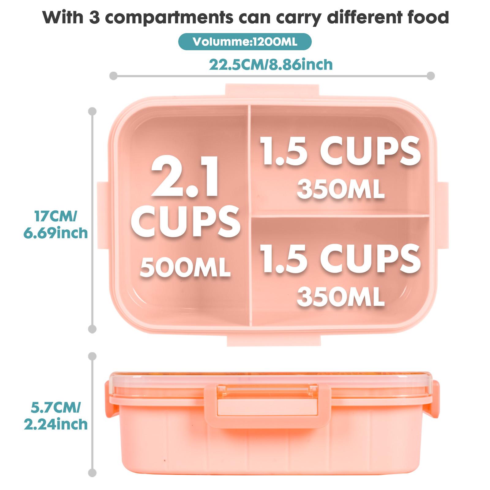 Family essential children's lunch box with cutlery and bag,  suitable for school,  summer gift creativity, school supplies,, 1200ml - cutlery Tableware