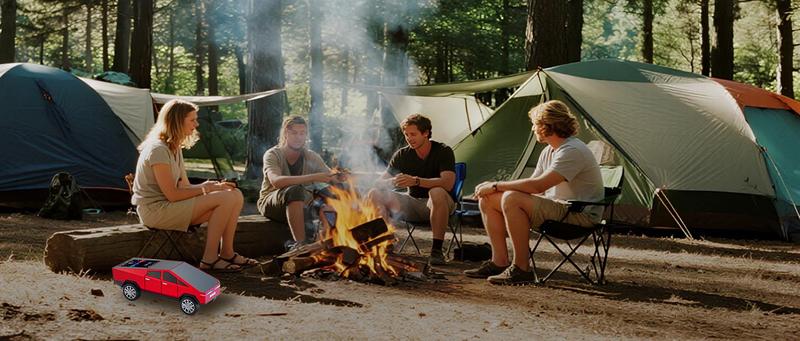 WS-580 Bluetooth Pickup Truck Speaker with Display Screen, HD Sound, TWS Pairing, FM Radio, Hands-Free Calling, LED Party Lights, Gray