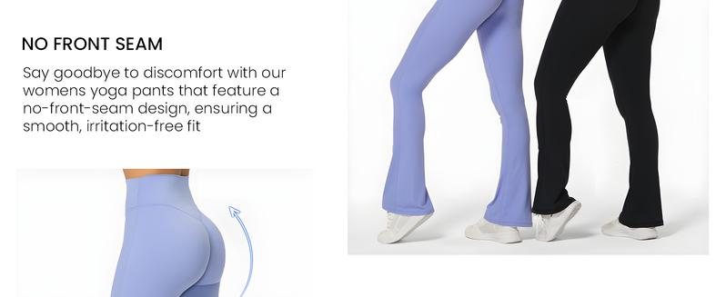 Sunzel No Front Seam Mini Flare Leggings for Women, Invisible Butt Scrunch Flared Yoga Pants with Tummy Control