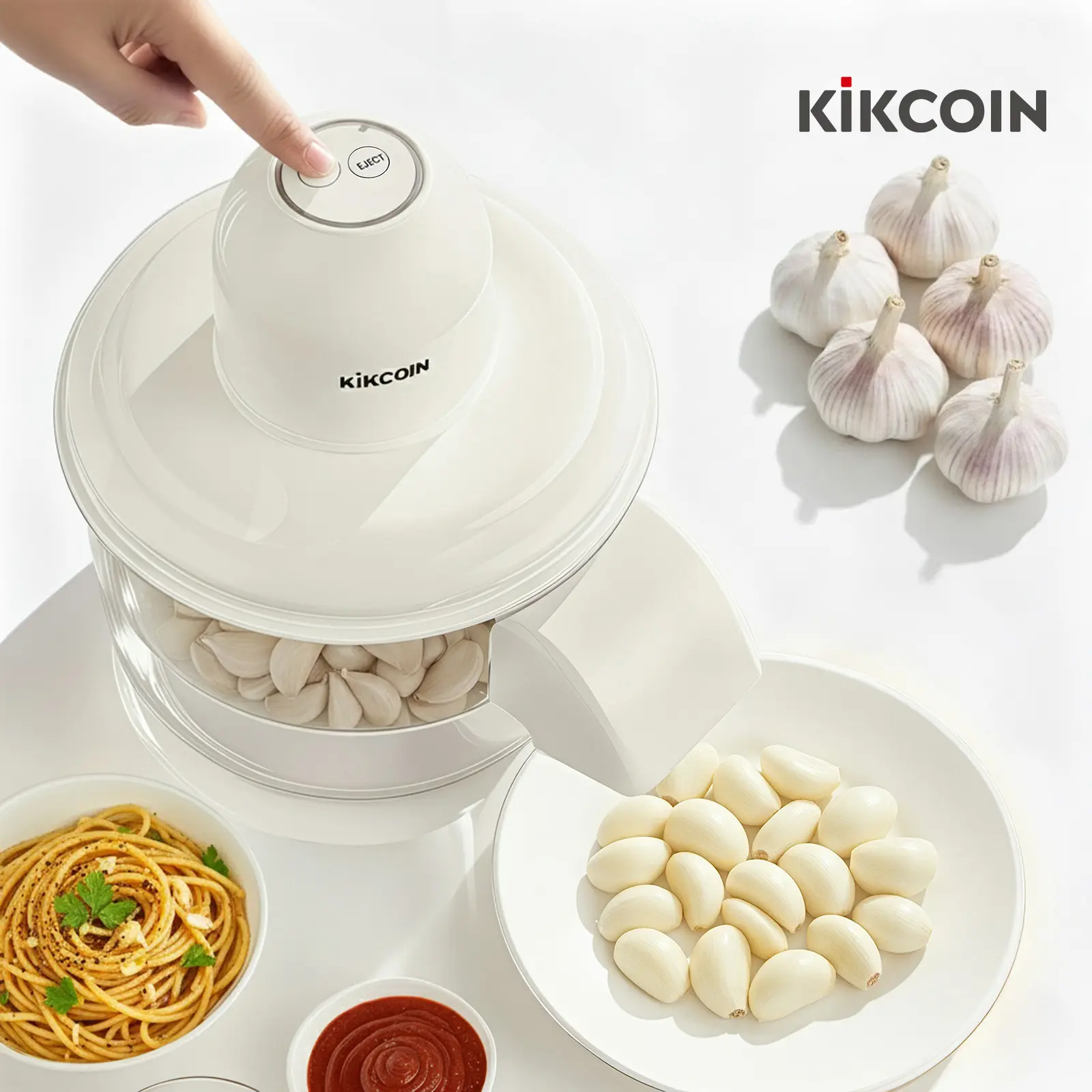 [SummerWins]Potato&Garlic Small Fruit Peeling Machine,Automatic Multifunctional Vegetable Peeler, Rechargeable Home Kitchen Aid Peeler, Peel skin Smart Fruit Machines Durable Vegetable Slicer Durable,Cream White Utensils,New Year, Holiday tiktok