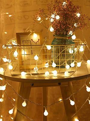 Minetom Globe String Lights, 33 Feet 100 Led Fairy Lights Plug in, 8 Modes with Remote Mini Globe Lights for Indoor Outdoor Bedroom Party Wedding Garden Christmas Tree Decor, Warm White
