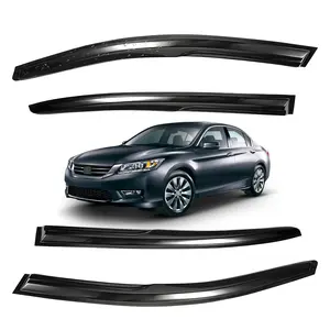 Tape-on -For 2013-2017 Honda Accord 4 Door Sedan Window Visor-Smoke Tinted# Rain guard# Rainproof#Sun Shade#UV Protection# Easy-Install # Vent Shades# Car Windshield# Car Weather Shields# Wind Deflector