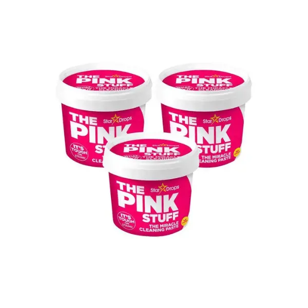 THE PINK STUFF 500 g Miracle Cleaning Paste All Purpose Cleaner, Family Safe Cleaner, Sensory Cleaning Paste, Sparkling Surfaces, Safe for Kids & Pets, Rhubarb Scented Cleaner, All-Purpose Home Paste, Vegan Household Cleaner
