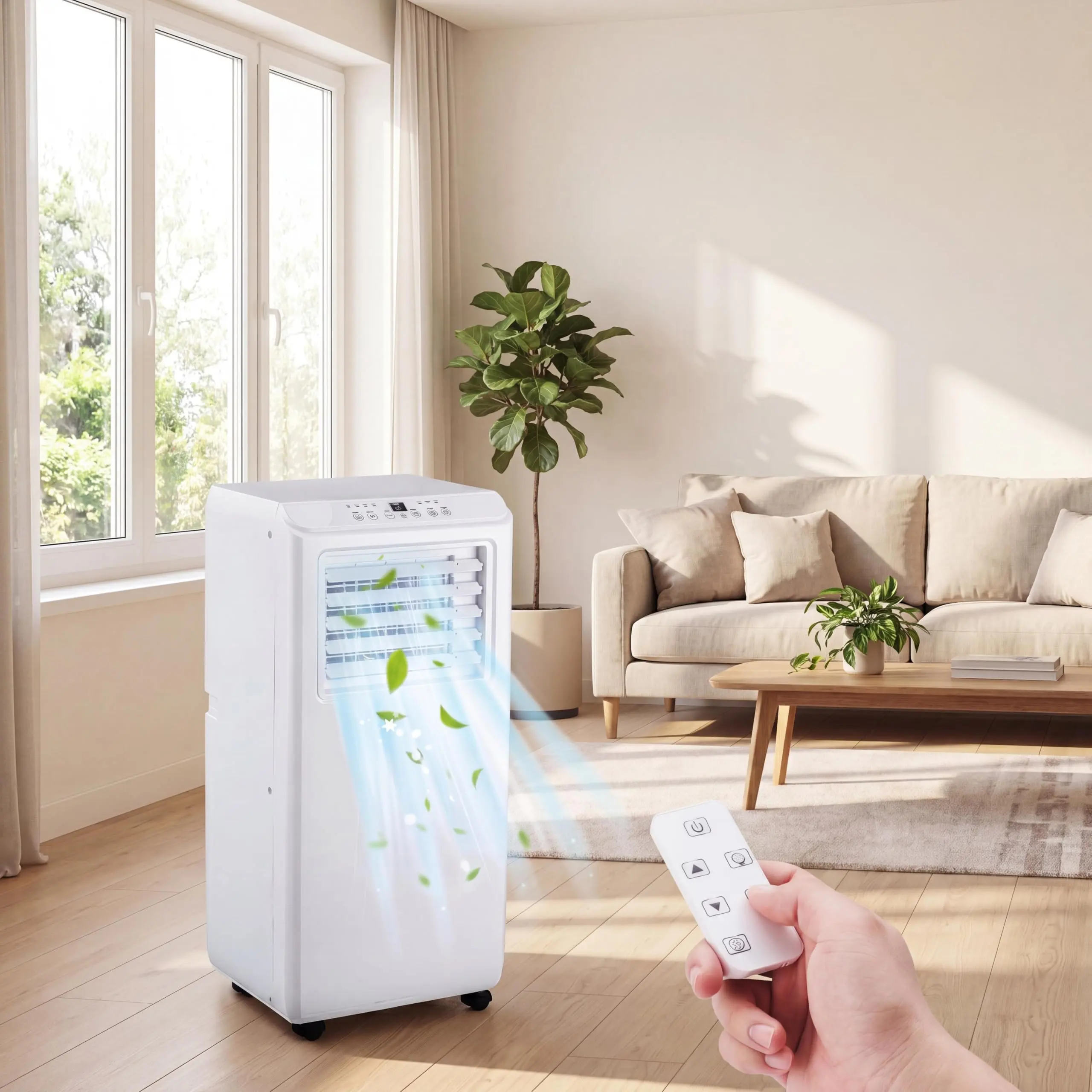 Garvee 10000 BTU Portable Air Conditioner - 560 Sq.Ft Cooling Coverage, Window Installation Kit, Remote Control, Built-In Dehumidifier, Quiet Operation