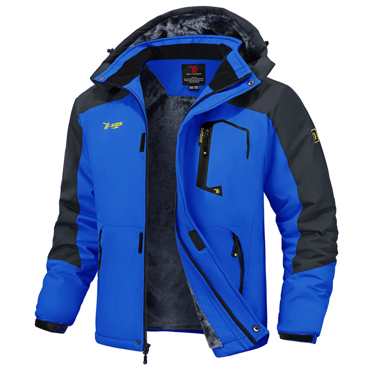 【Creator's Pick】GOPUNE Men's Ski Snow Jacket Waterproof Insulated Fleece Outdoor Mountain Hooded Winter Coat Sporty Breathable Outerwear  big tall men clothing Size up to XXXXL #Christmas gift #RED GREEN
