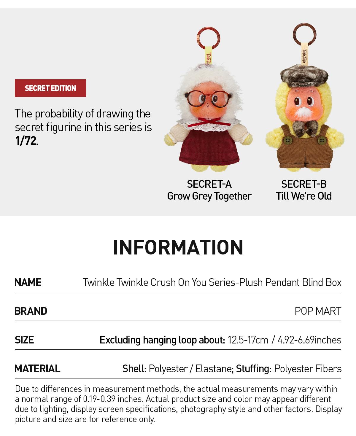 POP MART Twinkle Twinkle Crush On You Series-Plush Pendant Blind Box, Collectible Toys