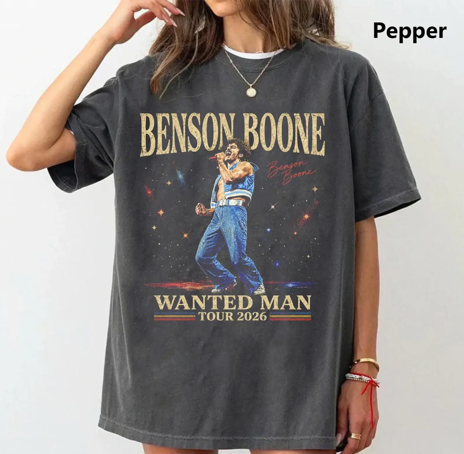 Youth & Adults Benson Boone Tour 2026 T-shirt, Wanted Man Concert Tee, Vintage Concert Merch Fan Gifts
