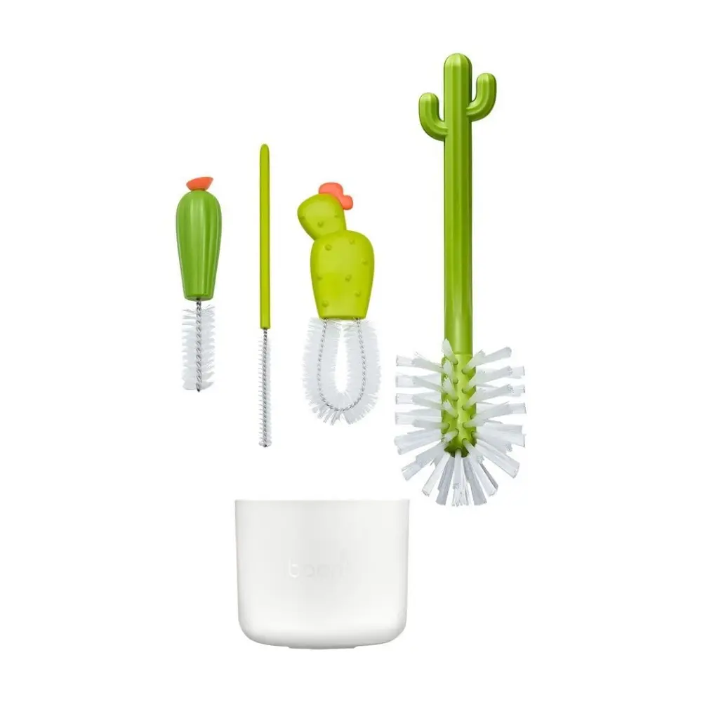 Cacti Bottle Cleaning Brush Set, Includes Bottle Brush, Nipple Brush, Detail Brush, and Straw Brush