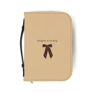 Bible Cover — "Daughter of the King" Zippered Leatherette Bible Case