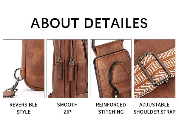 CLUCI HolidayHaul Sling Bag for Women Men Crossbody Leather Large Sling Backpack Fanny Packs Chest Bag for iPad Travel Hiking Cycling Gift Trendy Crossbody Bag for Daily Use Durable