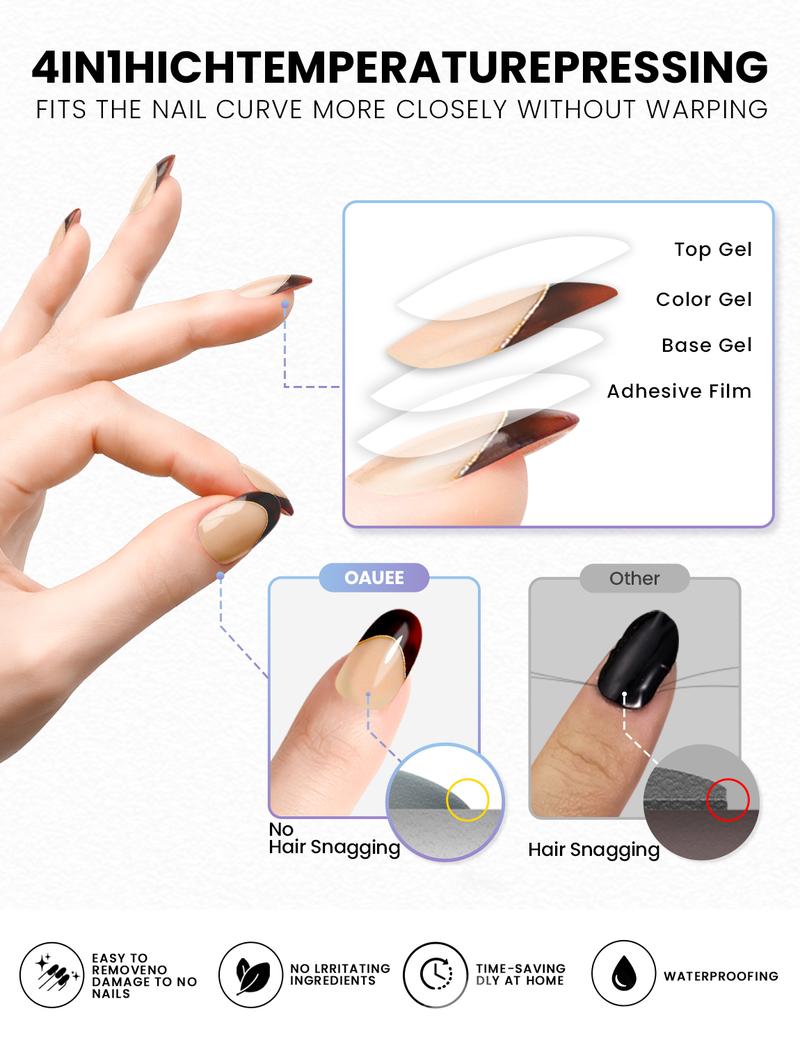 Semi Cured Gel Nail Strips | UV Light Required | Salon-Quality Finish | Easy Apply & Long-Lasting Wear
