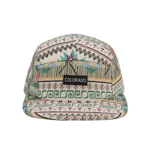 Aztec Pattern Colorado 5 Panel Hat Camp Cap for Outdoor Adventures and Streetwear | HatPhile
