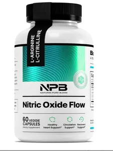 NBP Nitric Oxide Supplements for Men – L-Arginine L-Citrulline – Heart Support & Flow Circulation Booster – 1500MG L Arginine and L Citrulline, Preworkout, Bodybuilding