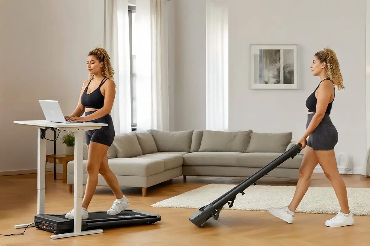 Tousains Walking Pad, Under Desk Treadmill, Walking Treadmill 2 in 1 for Home/Office with Remote Control, Portable Treadmill (Black, 1 Year Warranty) TiktokBlackFriday