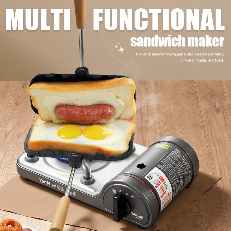 JASISS Kitchen Sandwich Grill Pan—Suitable for induction cooktops and gas stoves, it's the perfect choice for home kitchens,An excellent gift choice for Christmas and New Year.