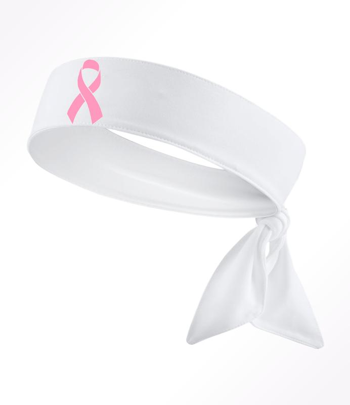 Breast Cancer Ribbons Unisex Head Tie Headband Black White Hot Pink Light Pink Athletic Sports Youth Kids Girls Boys Women's Men's Football Basketball Cheer Baseball Softball Lax Lacrosse Soccer Weight Lifting Running Track Sweat Band Head Band Bulk Team