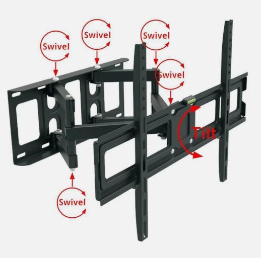 Full Motion HDTV TV Wall Mount Bracket 32 36 37 40 42 47 50 52 55 60 65 70 inch