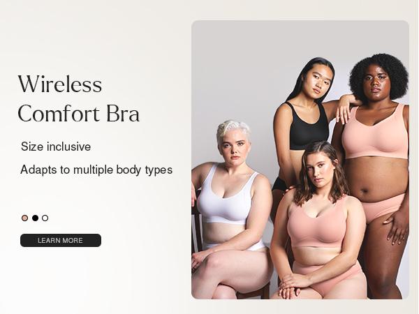 Popilush Wireless Wide Strap Everyday Supportive Push Up Comfort Bra Womenswear Minimalist