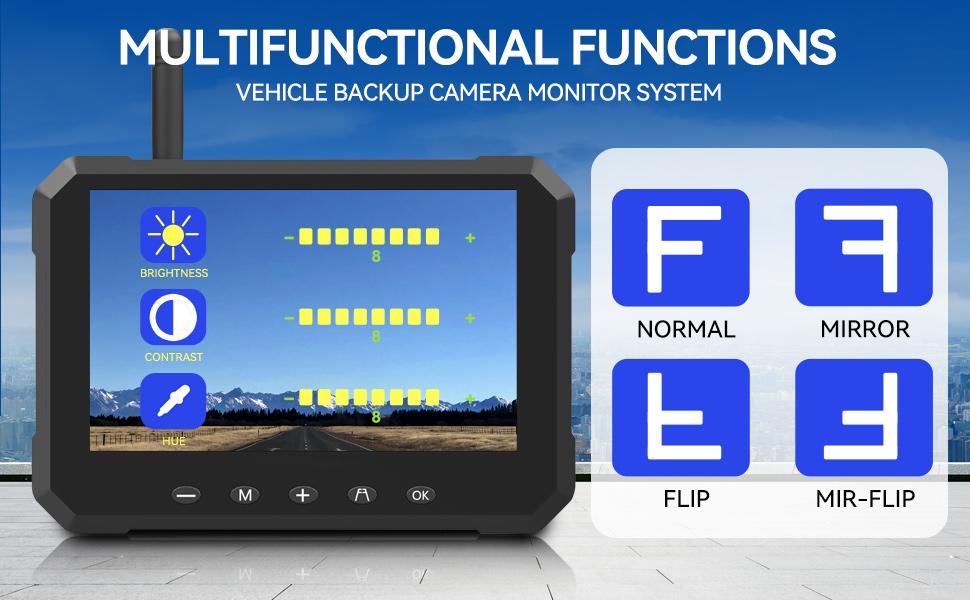 ConewVehicle Magnetic Solar Wireless Backup Camera with 5" 1080P Monitor,Magnetic base or license plate installation,10000mAh Battery 1 Mins DIY Installation Night Vision Waterproof Reverse Camera for Truck, RV,Car, Van, SUV, Trailer