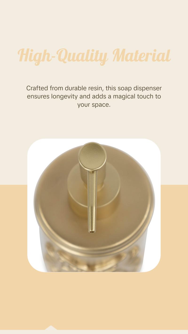 Jay Franco Harry Potter Gold Hogwarts Crest Resin Soap Dispenser Lotion Pump