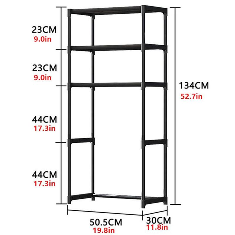 Over The Toilet Storage Cabinet, 3-Tier Metal Bathroom Organizer Shelf, Stable Freestanding Above Toilet Shelf for Bathroom, Laundry, Balcony, Space Saver(Black)