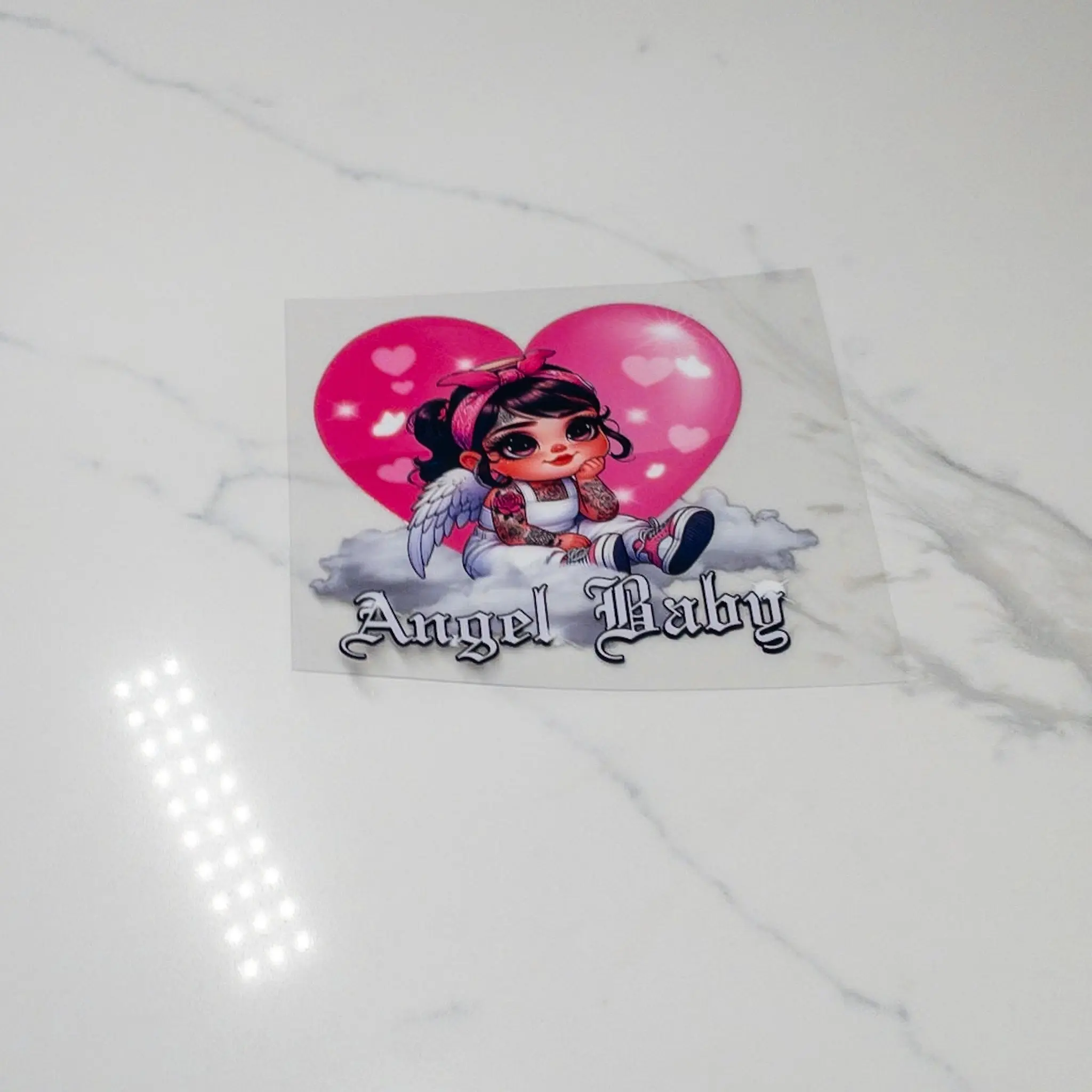 Pink Angel Baby Decal
