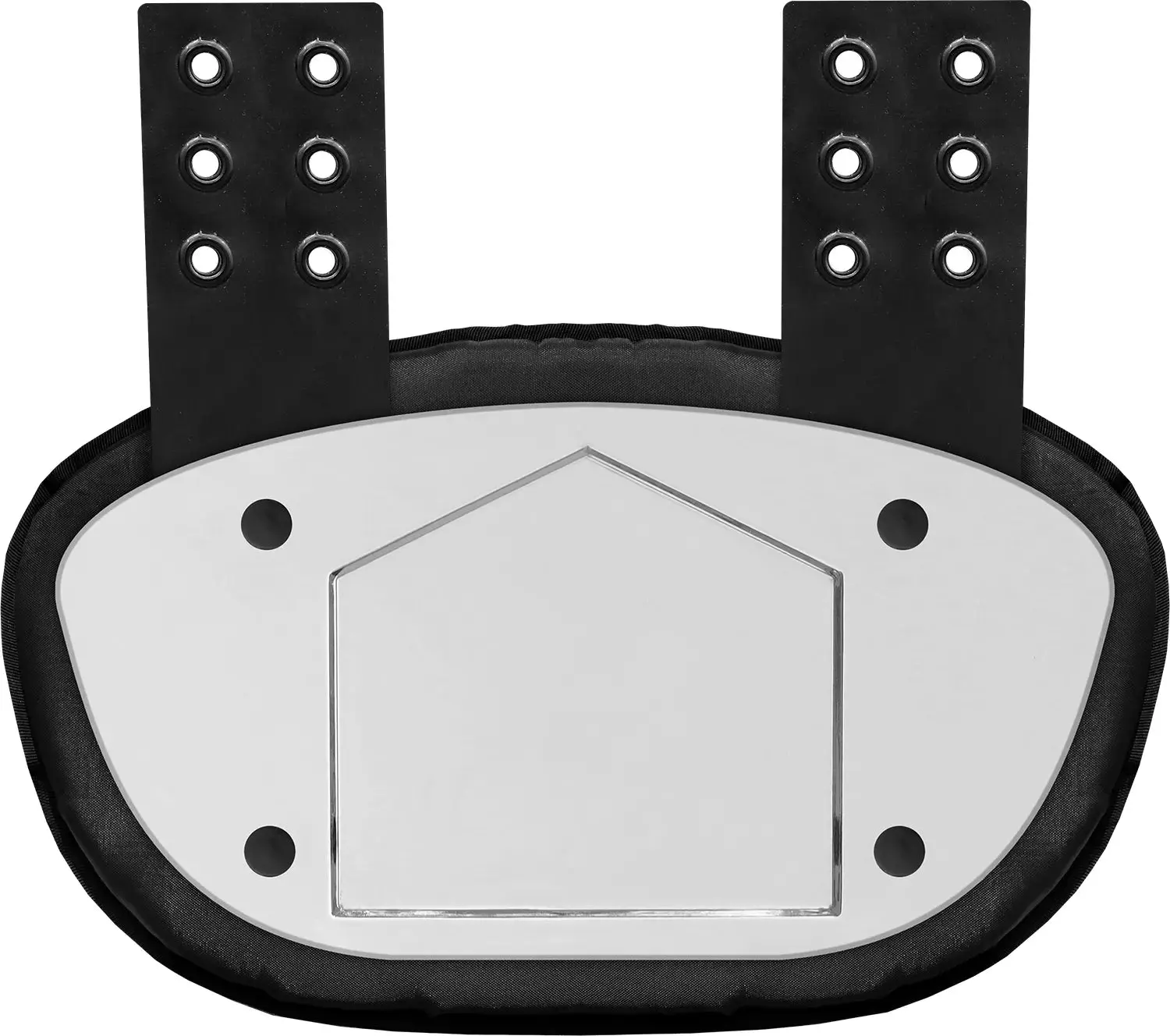 Football Back Plate for Shoulder Pads - Chrome Silver, High Impact Padding, 3-Point Adjustable Nylon Straps, Compression-Molded Foam Interior, Long-Lasting Durability, Ideal for Football Game, Minimal Risk of Injury