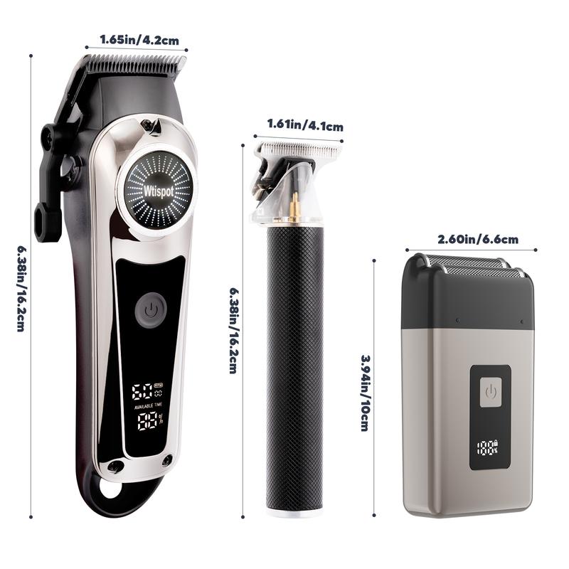 Wtispot Professional Blonde Hair Clipper & Trimmer Kit for Men USB Rechargeable Barber Set with LCD Display Adjustable Blade and Professional Trimmer professional hair clippers for men Wtispot Professional Blonde Hair Clipper & Trimmer Kit for Men USB Rechargeable Barber Set with LCD Display Adjustable Blade and Professional Trimmer professional hair clippers for men
