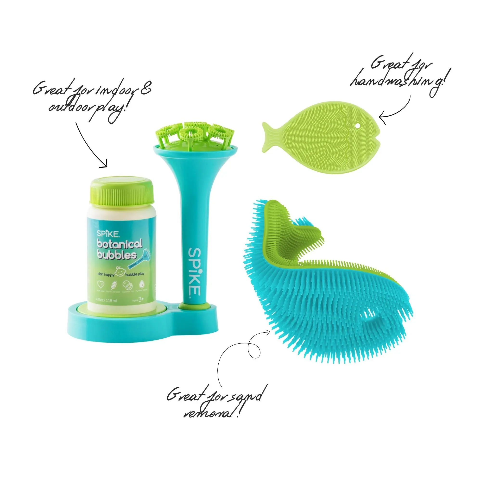 Sensory Summer Beach Play Set – Bubble Play Set & Silicone Fish Scrubs Bundle