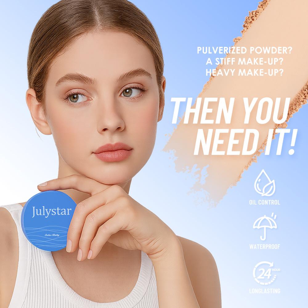 Velvet Matte Blurring Pressed Powder, Water Resistant Setting for Oily T-Zone & Pores, 12Hr Fresh Look Anti-Shine, Ultra-Fine Lightweight, Everyday Natural Finish for Humid Commute & Outdoor Events