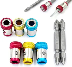 3/6 Pieces Magnetic Screw Ring With 2 Pieces Ph2 Screwdriver Bit Set,Magnetizer Screw Removable For 1/4 Inch/6.35mm Hex Screwdriver and Power Bits (MIX)