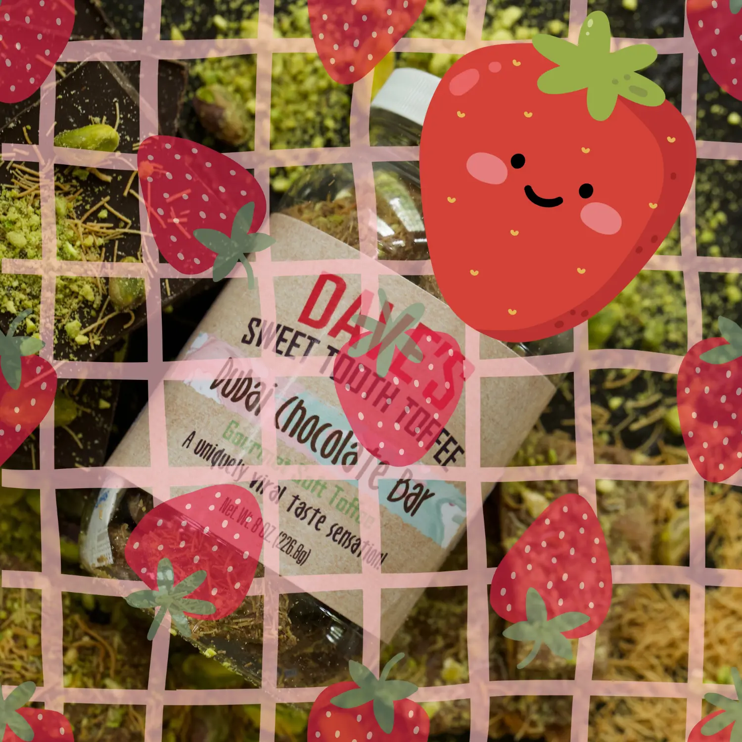 Strawberry Dubai Toffee - 8oz Gift Jar